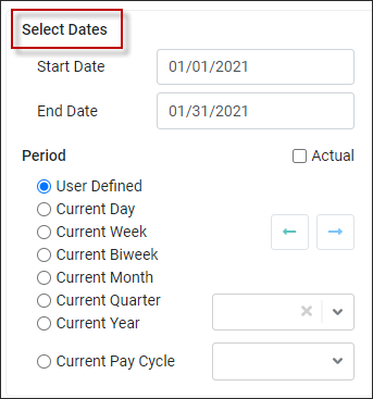 MSH - Select Dates options