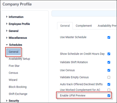 UFM - Co Profile enable preview