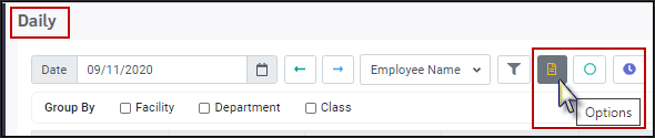 DSH - Option icon toolbar
