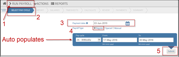 SSC PR - Run payroll screen