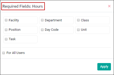 TCH - Required field popup