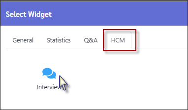 HCM - widget HCM option