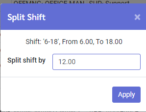 DSH - split shift window for assigned shift