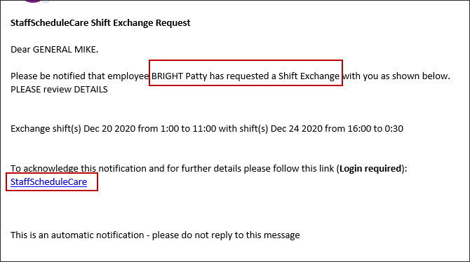 SEH - Email notice