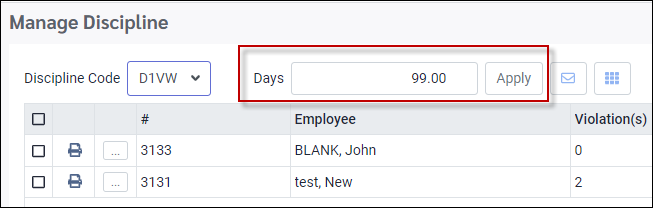 DPH - Set days to view ee's