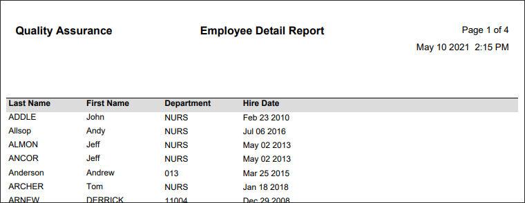 RPH - Employee Detail - report