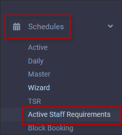 HTML5 - Navigate Schedules Active Staff Requirements