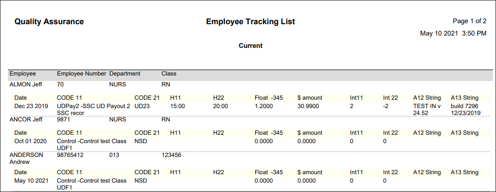 RPH - Tracking List - Report