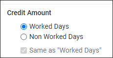 CAH - Worked Days non worked days