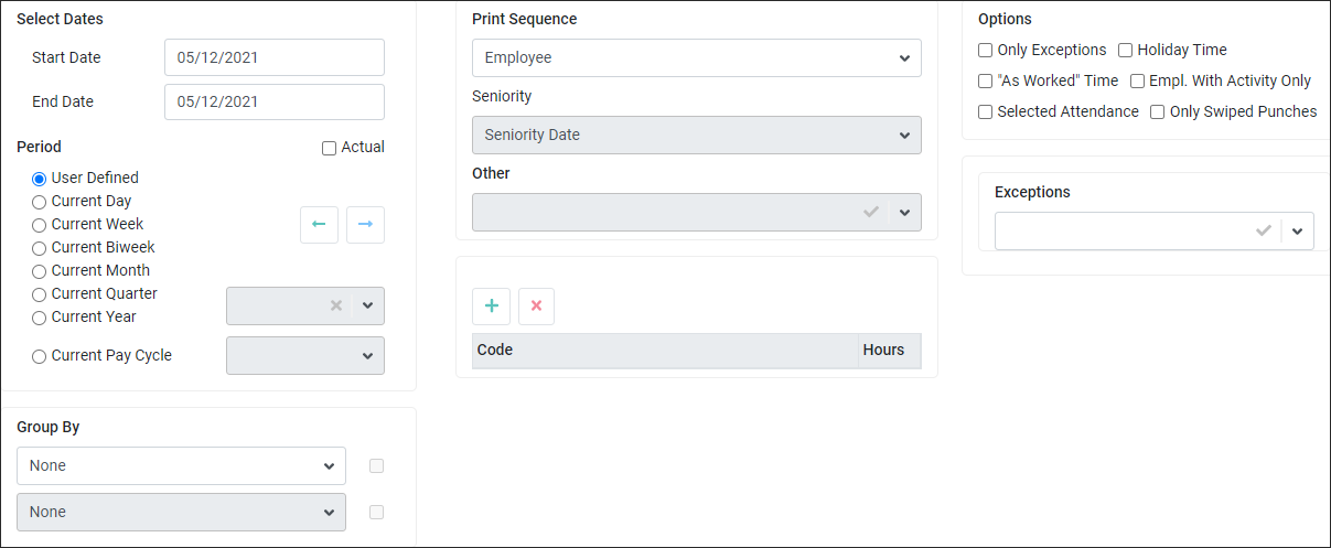 RPH - Daily Time - Configuration