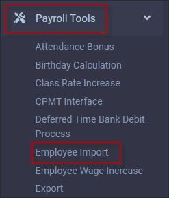 HTML5 - Navigate Payroll Tools Employee Import