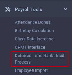 HTML5 - Navigate - Payroll tools Deferred Time Bank Debit