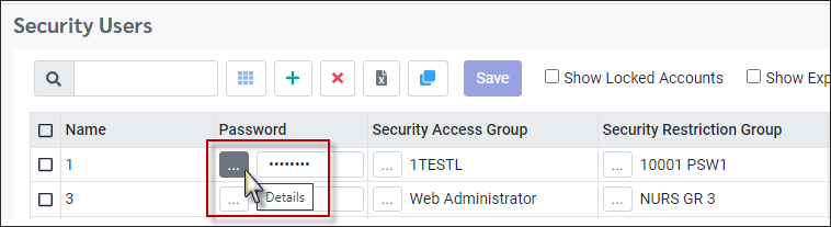 SUH - Password detail button