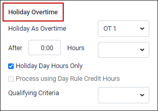 SRH - Holiday overtime