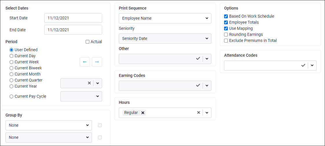 RPH - Payroll Summary - configuration