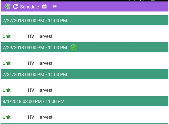 M - Schedule viewing screen