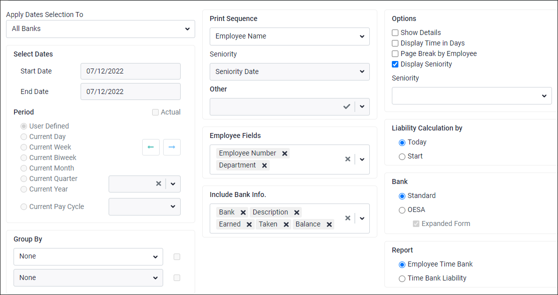 RPH - Time Bank - Configuration