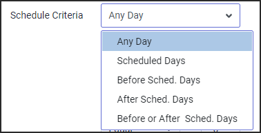 DPH - Schedule Criteria