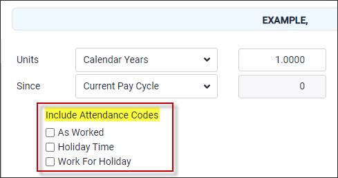 HCH - Include Attendance Codes