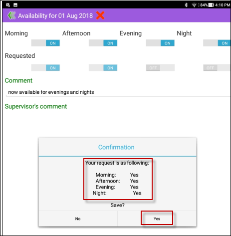 M -  Avail request preview before saving