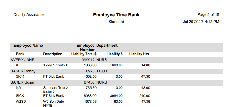 TBH - all bank liability rpt