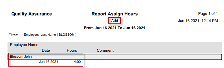 ASH - Assigned 4hrs report
