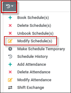 ASH - modify schedule option