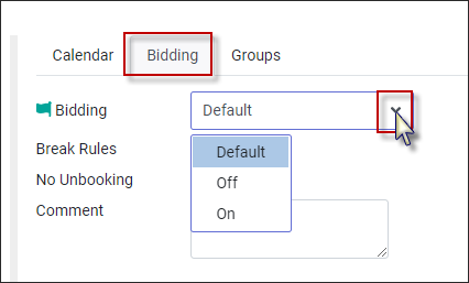 SSH - Bidding default