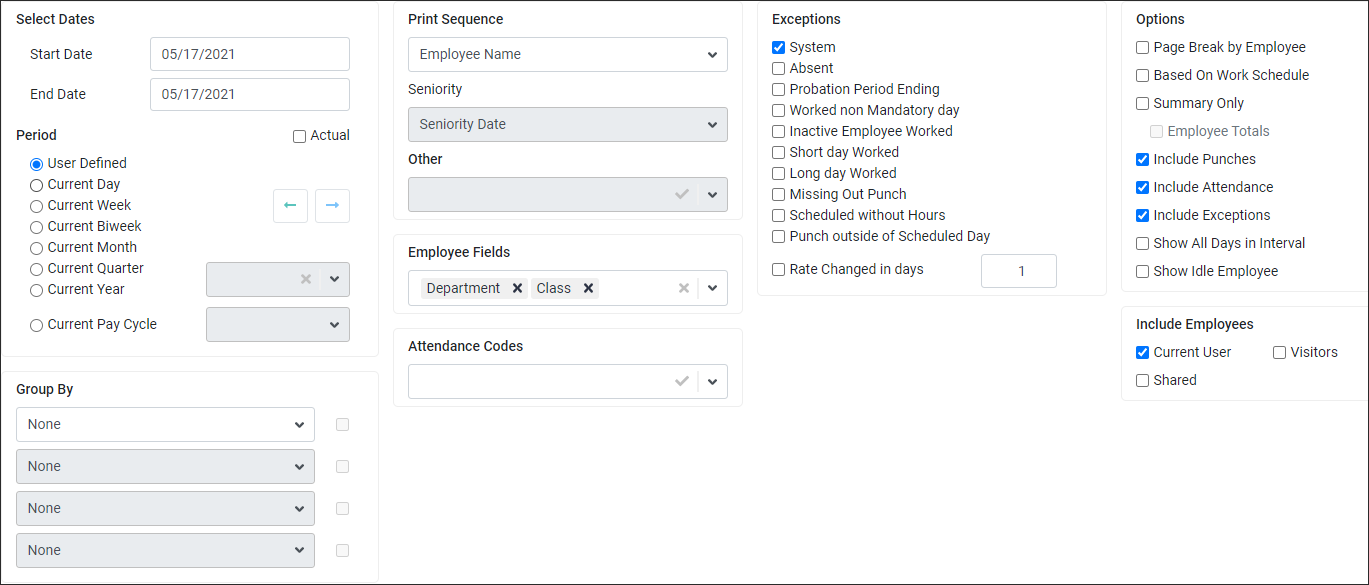 RPH - Time Card - Configuration