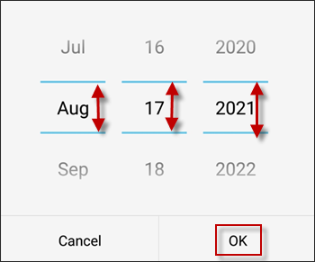 M - Schedule date selection window