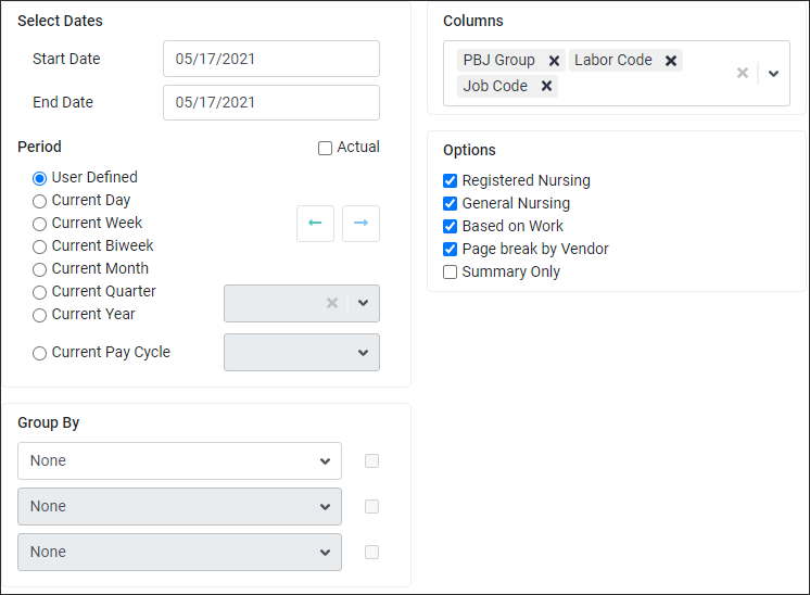 PRH - Vendors Hours - Configuration