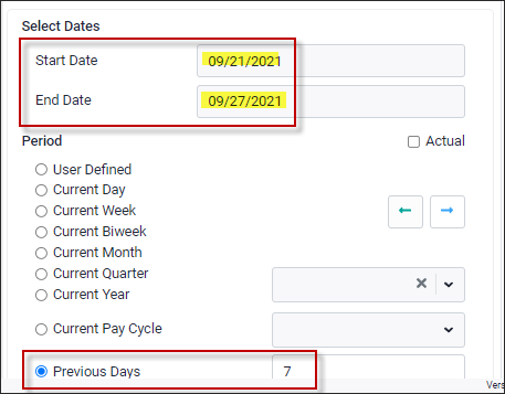 TSH - set previous date range