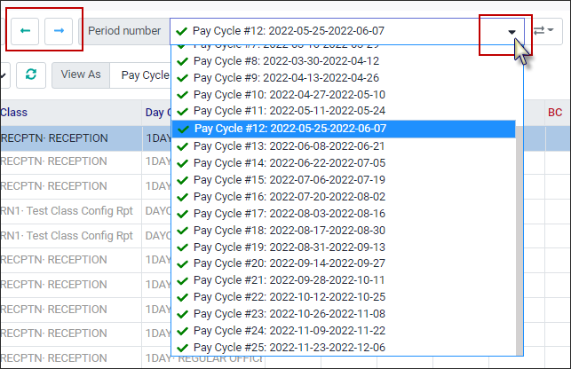 TCH - paycycle list