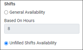 RPH - Availability Report - Configuration - Unfilled Shift Avail.