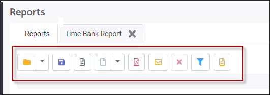 RPH - Reports Detail screen toolbar