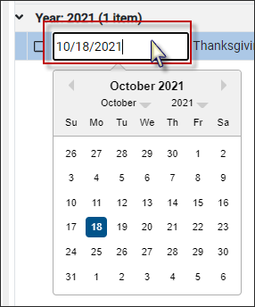 HGH - date calendar