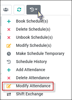 ASH - Modify Attendance option