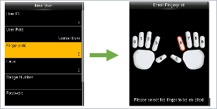 ZK - finger enrol screen