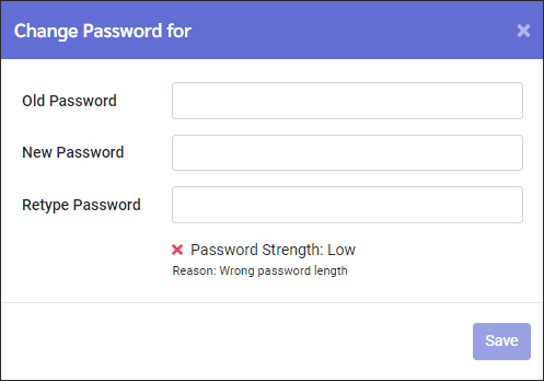 ESSH - Change Password window